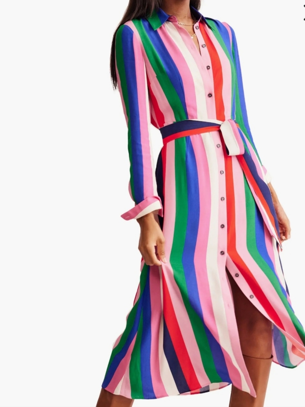 BODEN Kate Striped Shirt Dress. Sz 14. NWOT
